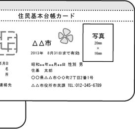 住民基本台帳カード(イメージ)