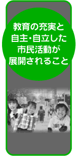 教育の充実と自主・自立した市民活動が展開されること