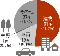 グラフ(2)火災発生種別割合