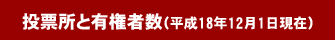 投票所と有権者数(平成18年12月1日現在)