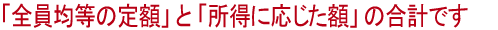 「全員均等の定額」と「所得に応じた額」の合計です