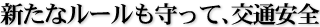 新たなルールも守って、交通安全