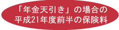 「年金天引き」の場合の平成21年度前半の保険料