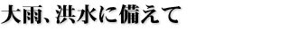 大雨、洪水に備えて