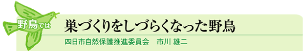 野鳥では 巣づくりをしづらくなった野鳥
