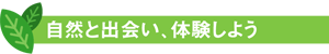 自然と出会い、体験しよう