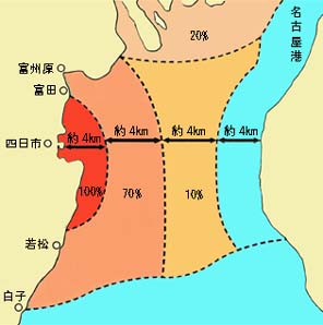 伊勢湾北部における異臭魚の分布状況