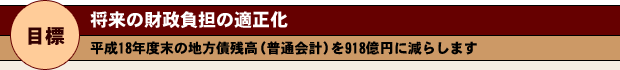 将来の財政負担の適正化