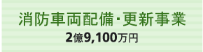 消防車両配備・更新事業 2億9,100万円